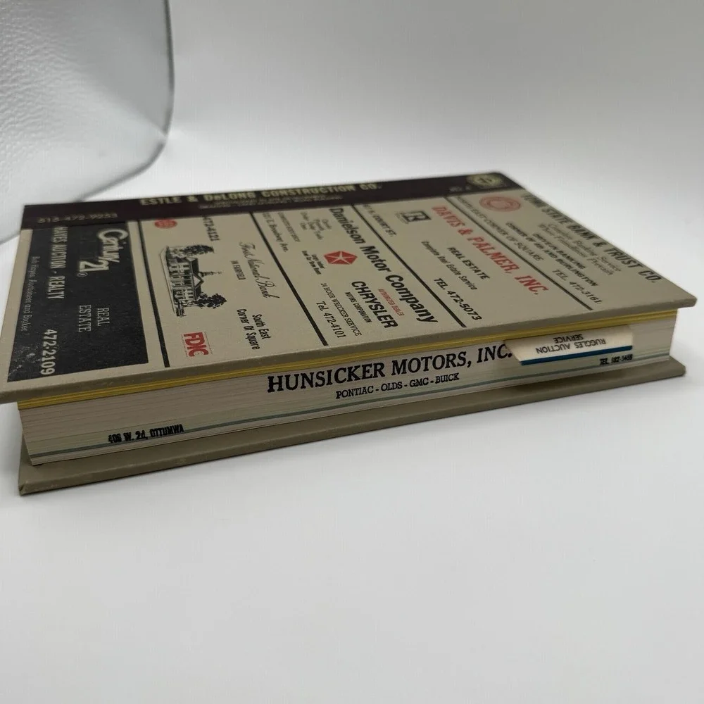 1986 Fairfield Iowa City Business Directory HC Book Phone Advertisements Ads Vtg